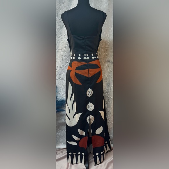 Commense- Cut Out Sleeveless Black,White, Orange Abstract Maxi Dress (XL)‼️NWT‼️ - Picture 9 of 16